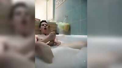 Boy Cum Bath Explosion! Web-Cam Cum Shots