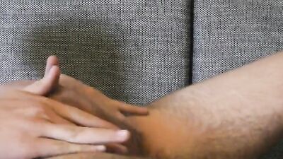 Grey Cutie on Sofa - Amateur Cum Shots Solo