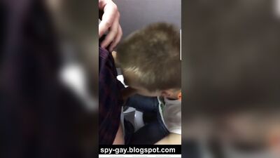 Young gay sucking in toilet