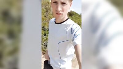 Blond boy outdoors quickie gay tube porn