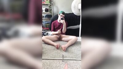 Twink apartment floor gay tube mirror