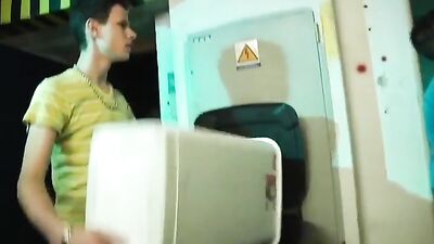 Stock Room Threesome Raw Gay Porn