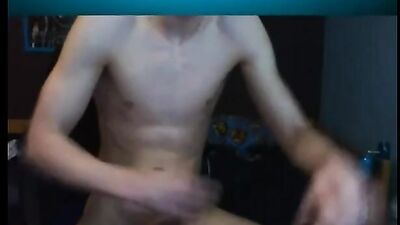 Adorable blond boy on skype