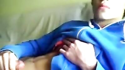 Hot teen gay porn cums on his abs