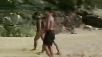 Gay Porn Trio in Paradise (TRIO NA PRAIA) - Latino Group Action on the Beach