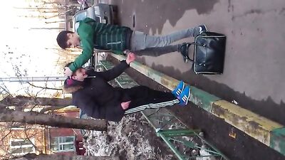 Young Lust on the Street: Amateur Gay Handjob Fun!