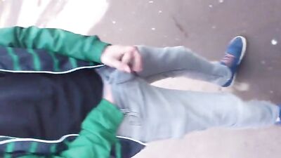 Young Lust on the Street: Amateur Gay Handjob Fun!