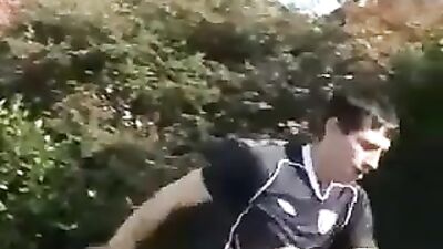 After Footy Action: Two Hot Football Players Get Down and Dirty!