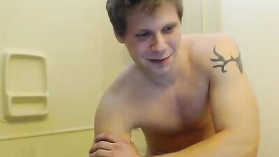 Gay Shower Delight with Charming Guy: Cum Shots Blond Boys Handjob!