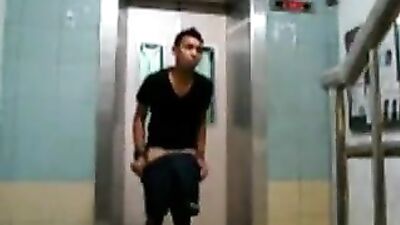 Elevator Cumshot Adventure - Public Outside Solo Wanking