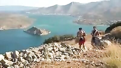 High above the beach: Action Bareback!