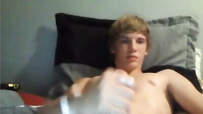 Blond Boy Webcam Wanking: Cum Shot Explosion!