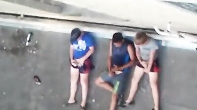 Gang of Boys Caught Jacking Off!