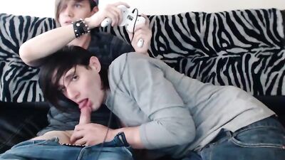 Gay Oral Amateur Handjob in the Park - Whilst Playing