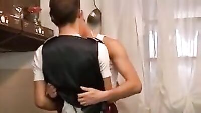 Kitchen Heat: Action Bareback Threesome!