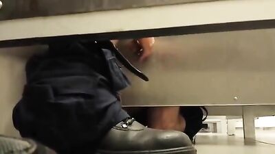 Toilet Stall Glory Hole - Big Cocks Handjob Pent-up Passion in the Public Restroom