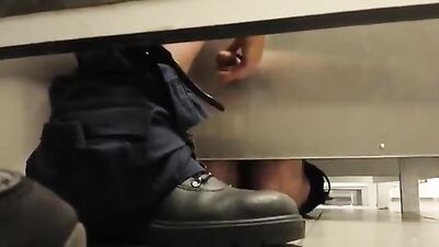 Toilet Stall Glory Hole - Big Cocks Handjob Pent-up Passion in the Public Restroom