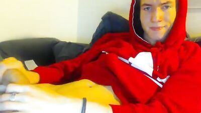 Cute boy red hood returns with even hotter amature cum shots and handjobs!