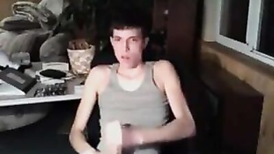 Cumming on Tee Shirts - Skinny Boy Wank and Cum