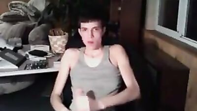 Cumming on Tee Shirts - Skinny Boy Wank and Cum