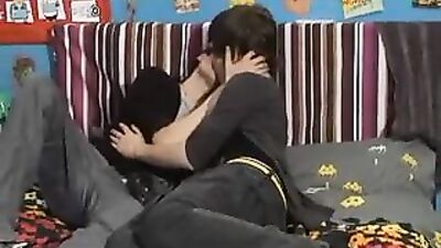 Gay Emo Boys in Action - Blond Ass Play on the Couch!