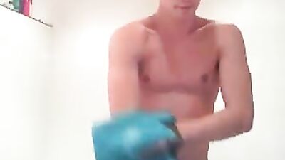 In the bathroom: Amateur Cum Shots and Handjobs - A XXX Parody!