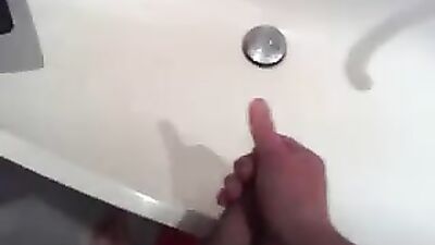In the bathroom: Amateur Cum Shots and Handjobs - A XXX Parody!