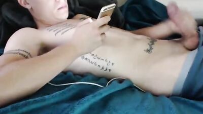 Tatoued Beautys Smooth Boy Handjob Obsession!