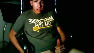 Shooting over his face - Cum Shots Web-Cam Solo!