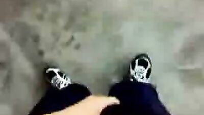 Garage Prep Cumshot Voyeur: Public Jock Jacks Off