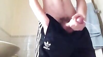 Jerking off in adidas sports shorts: Amateur Cum Shots and Big Cocks Delights!