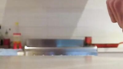 Sticky Kitchen Table: Cum Shot Web-Cam Solo Revisited