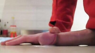 Sticky Kitchen Table: Cum Shot Web-Cam Solo Revisited