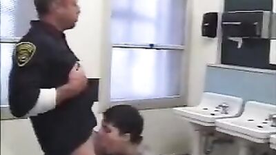 Cop Fucks Prisoner: Action Bareback Father and Step Son