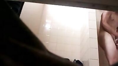 Caught on Spy Cam - Voyeuristic Masturbation in the Showers! Starring Big Cocks and Solo Actors!