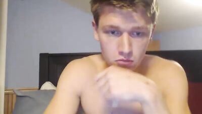 Blond boy masturbating