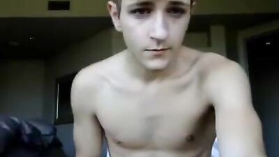 Blindfolded Blond Twink Web-Cam Solo: Pure Wanking Desire