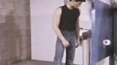 Mens Room Trio: Action-Packed Bareback Group Sex