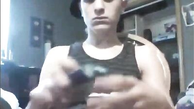 He Smokes & Wanks - Cum Shots Web-Cam Solo