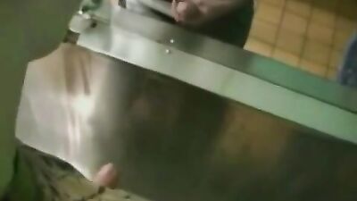 Golden Shower Frenzy - Amateur Urinal Cumshots!