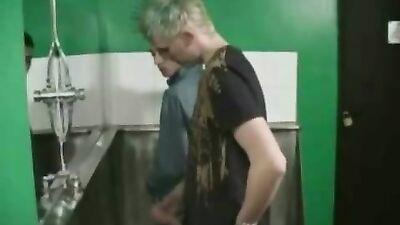 Golden Shower Frenzy - Amateur Urinal Cumshots!