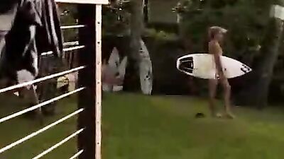 Naked Surfer Fun Public Outside Voyeur