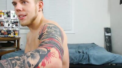 Beautiful tattoo on his arm, Amateur Blond Boys Ass Play - Watch the hottest gay porn video of the year!
