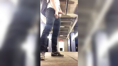 Subway Stroke: Amateur Blonde Boys Public Masturbation
