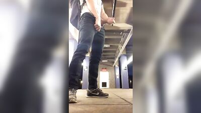 Subway Stroke: Amateur Blonde Boys Public Masturbation