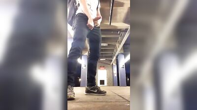 Subway Stroke: Amateur Blonde Boys Public Masturbation