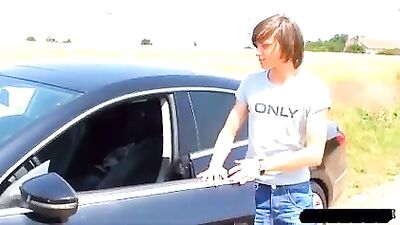 Roadside Dildo Fun: Amateur Cum Shots and Ass Play