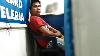 Cyber Cafe Cock Worship - Amateur Solo Voyeur