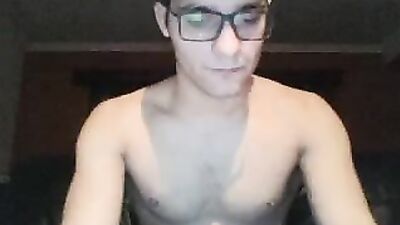 Big Glasses & Beautiful Ass - Amateur Ass Play Handjob