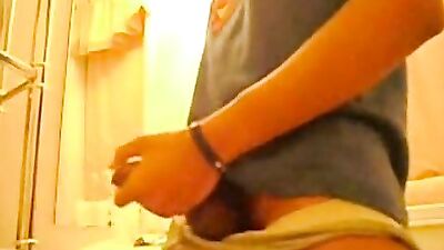Excellent Cute Boy Bathroom Jerk - Gay Porn Video!
